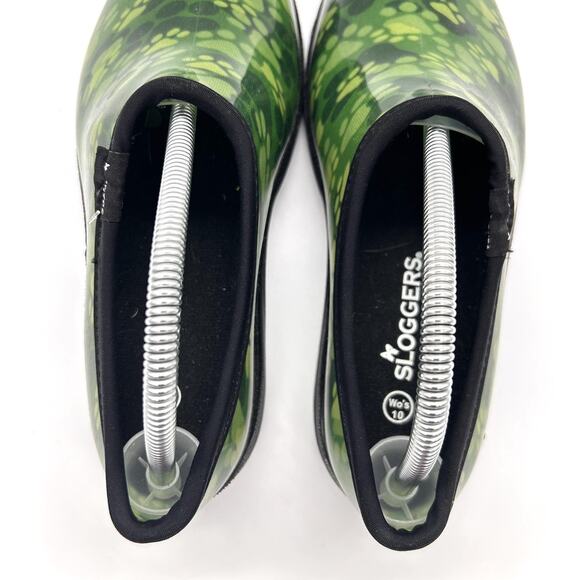 Sloggers Shoes Womens Size 10 Green Black Waterproof Garden Clogs Made in USA - Picture 7 of 10